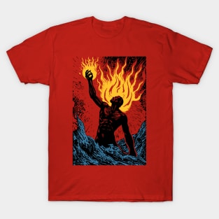 Prometheus bringing the fire to humanity T-Shirt